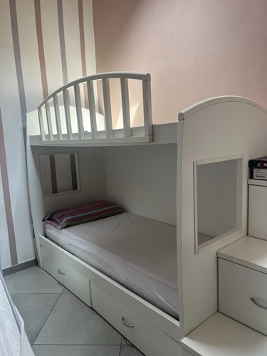 Letto castello bianco in - letto, a