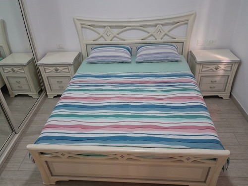 Letto matrimoniale legno - , beige
