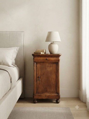 Comodino legno marrone con - in,