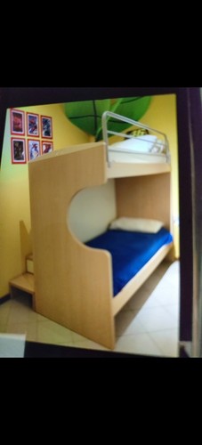 Letto castello con scala a - letto,