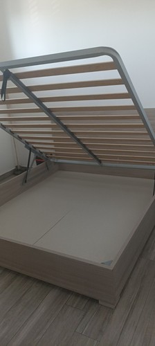 Letto contenitore legno - , grigio