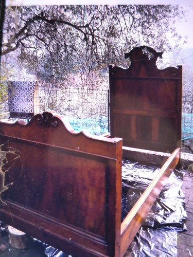 Letto legno marrone - letto, in