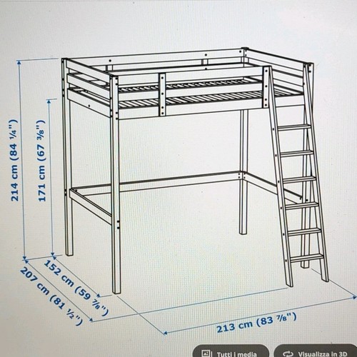 Letto soppalco legno - a,