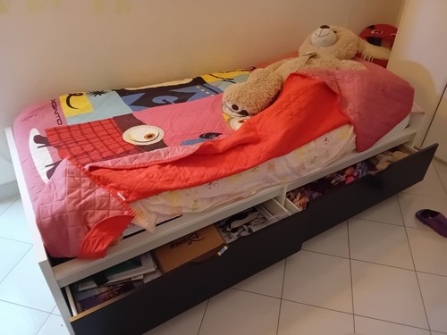 Letto singolo con cassetti - con,